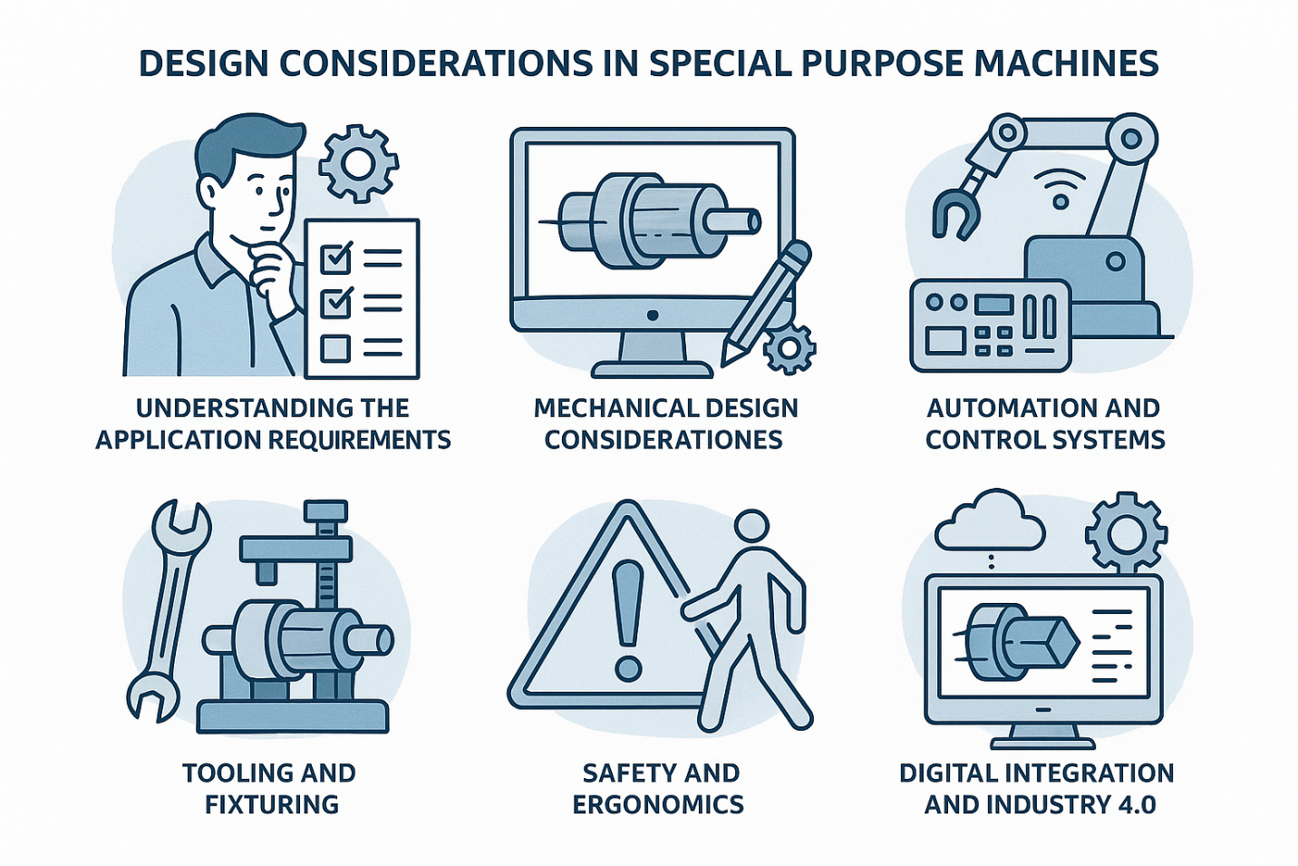 These are the things that needs to be consider in the process of design of a special purpose machine