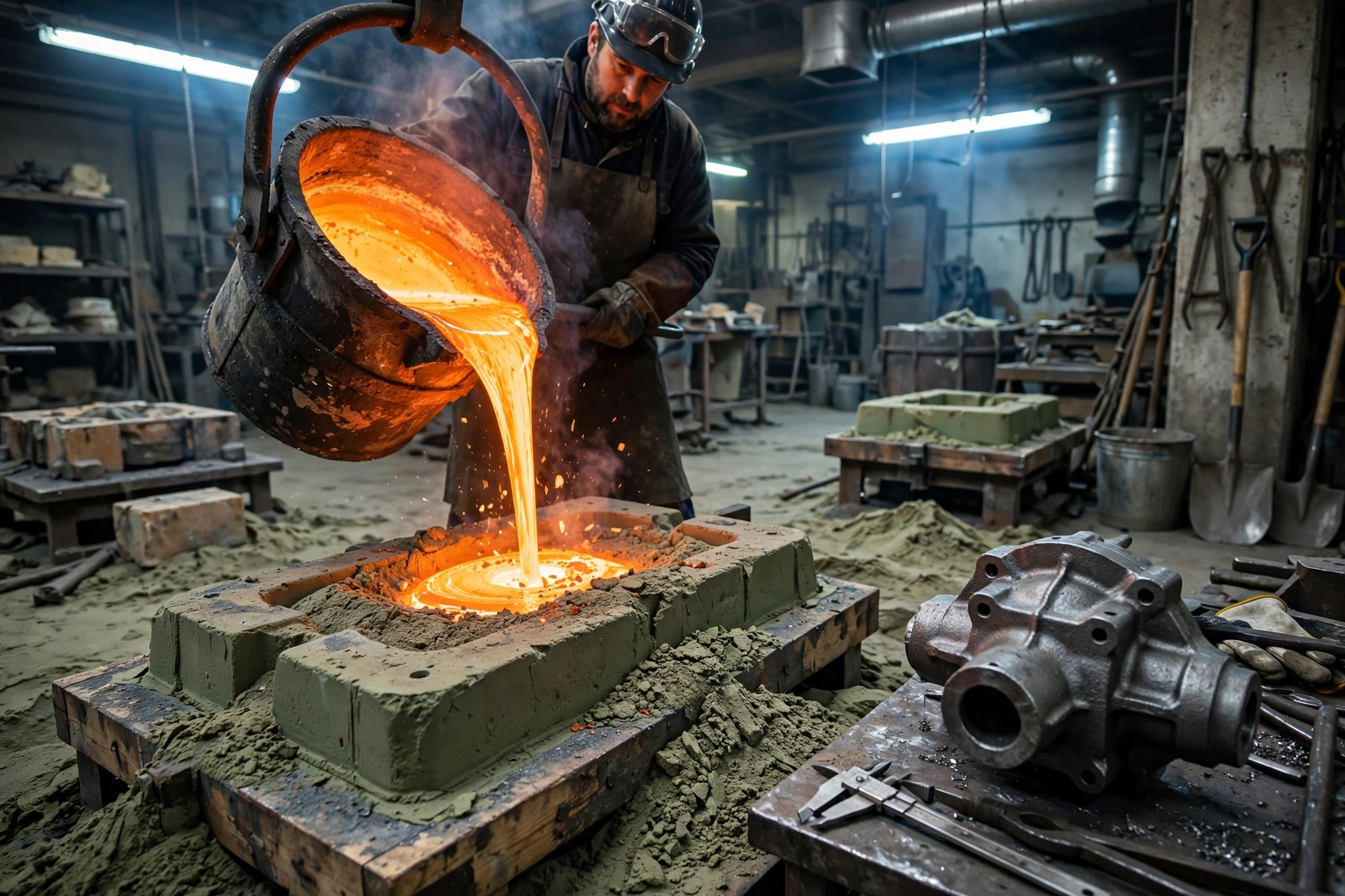 foundry molten pouring casting process