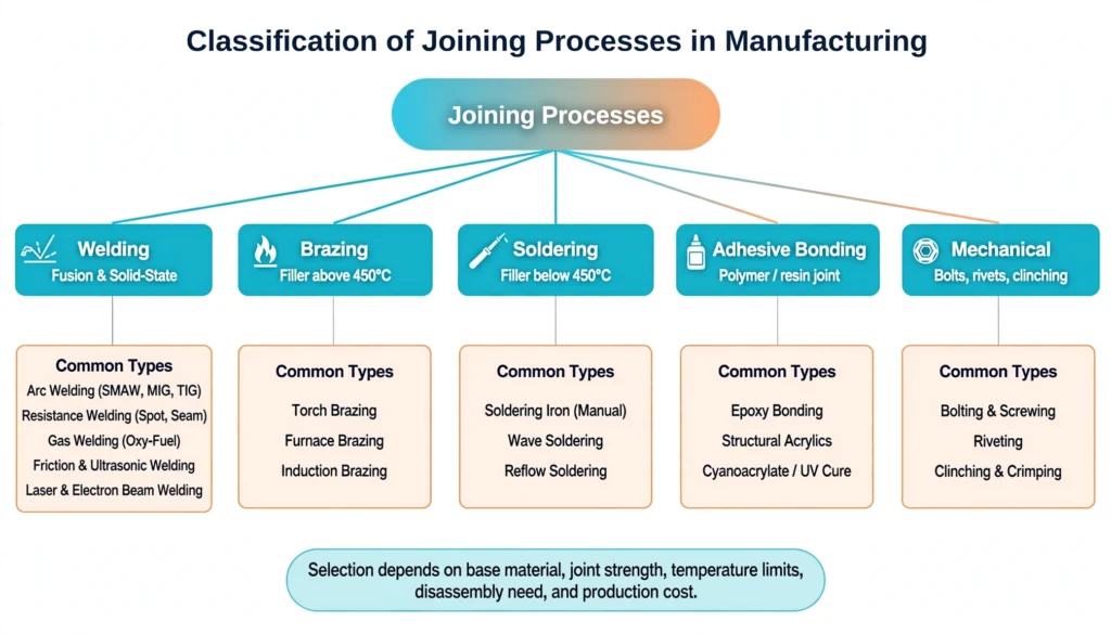 Classification of joining processes in manufacturing